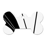 White and Black  Dog Tag Bone (Two Sides)