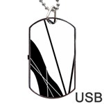White and Black  Dog Tag USB Flash (One Side)