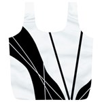 White and Black  Full Print Recycle Bags (L) 