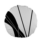White and Black  Standard 15  Premium Flano Round Cushions