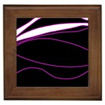 Purple, white and black lines Framed Tiles