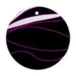 Purple, white and black lines Ornament (Round) 