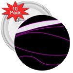 Purple, white and black lines 3  Buttons (10 pack) 