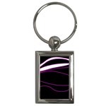 Purple, white and black lines Key Chains (Rectangle) 