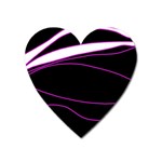 Purple, white and black lines Heart Magnet