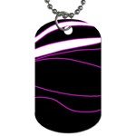 Purple, white and black lines Dog Tag (Two Sides)