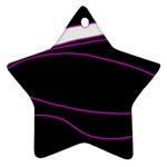 Purple, white and black lines Star Ornament (Two Sides) 