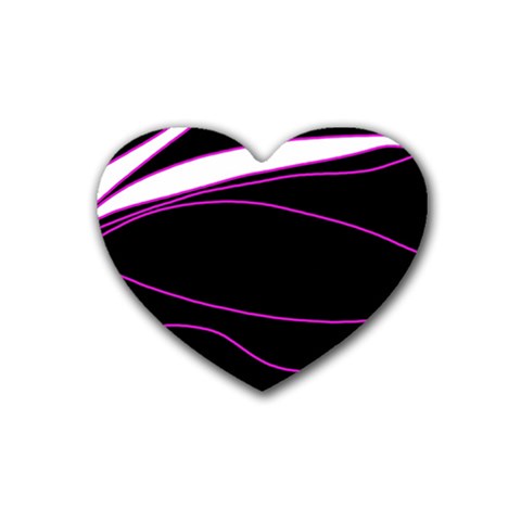 Purple, white and black lines Heart Coaster (4 pack)  from ZippyPress Front
