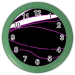 Purple, white and black lines Color Wall Clocks