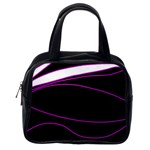Purple, white and black lines Classic Handbags (One Side)