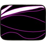 Purple, white and black lines Fleece Blanket (Mini)