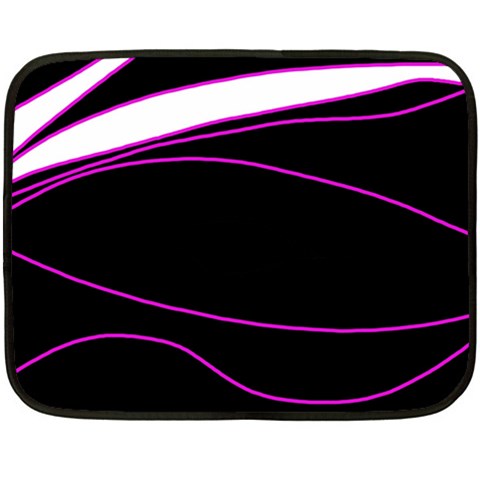 Purple, white and black lines Double Sided Fleece Blanket (Mini)  from ZippyPress 35 x27  Blanket Front