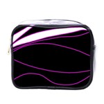 Purple, white and black lines Mini Toiletries Bags