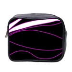Purple, white and black lines Mini Toiletries Bag 2-Side