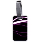 Purple, white and black lines Luggage Tags (One Side) 