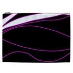 Purple, white and black lines Cosmetic Bag (XXL) 