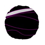 Purple, white and black lines Standard 15  Premium Round Cushions
