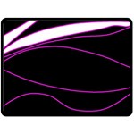 Purple, white and black lines Double Sided Fleece Blanket (Large) 