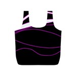 Purple, white and black lines Full Print Recycle Bags (S) 