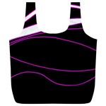 Purple, white and black lines Full Print Recycle Bags (L) 