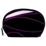 Purple, white and black lines Accessory Pouches (Large) 