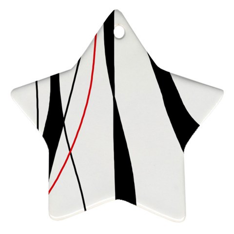 Red, white and black elegant design Ornament (Star)  from ZippyPress Front