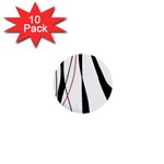 Red, white and black elegant design 1  Mini Buttons (10 pack) 