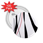 Red, white and black elegant design 2.25  Buttons (100 pack) 