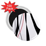 Red, white and black elegant design 2.25  Magnets (100 pack) 