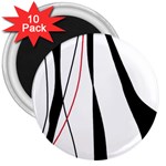 Red, white and black elegant design 3  Magnets (10 pack) 