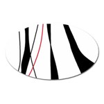 Red, white and black elegant design Oval Magnet
