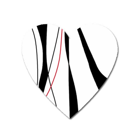 Red, white and black elegant design Heart Magnet from ZippyPress Front