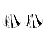 Red, white and black elegant design Cufflinks (Oval)