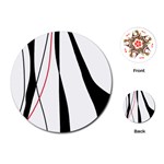 Red, white and black elegant design Playing Cards (Round) 