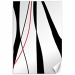 Red, white and black elegant design Canvas 24  x 36 