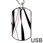 Red, white and black elegant design Dog Tag USB Flash (One Side)