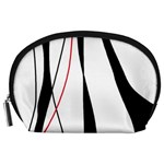 Red, white and black elegant design Accessory Pouches (Large) 