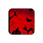 Halloween landscape Rubber Square Coaster (4 pack) 