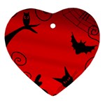 Halloween landscape Heart Ornament (2 Sides)