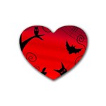 Halloween landscape Rubber Coaster (Heart) 