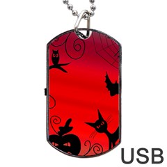 Halloween landscape Dog Tag USB Flash (Two Sides)  from ZippyPress Back
