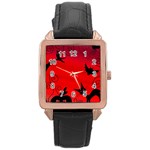 Halloween landscape Rose Gold Leather Watch 