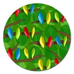 Parrots Flock Magnet 5  (Round)