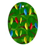 Parrots Flock Oval Ornament (Two Sides)