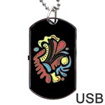 Colorful abstract spot Dog Tag USB Flash (Two Sides) 