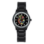 Colorful abstract spot Stainless Steel Round Watch