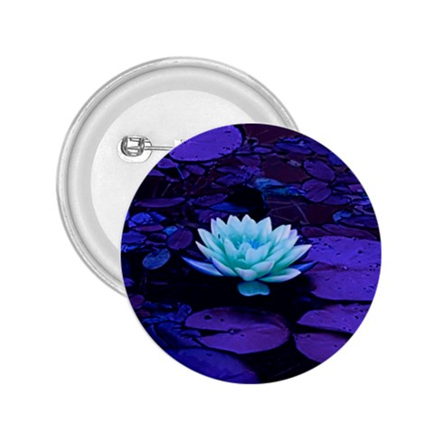 Lotus Flower Magical Colors Purple Blue Turquoise 2.25  Buttons from ZippyPress Front