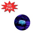 Lotus Flower Magical Colors Purple Blue Turquoise 1  Mini Buttons (100 pack) 