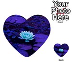 Lotus Flower Magical Colors Purple Blue Turquoise Multi-purpose Cards (Heart) 