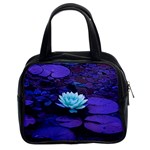 Lotus Flower Magical Colors Purple Blue Turquoise Classic Handbags (2 Sides)
